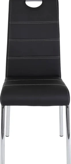 Stuhl Susi 4er Set schwarz Kunstleder B/H/T: ca. 44x98x61 cm
