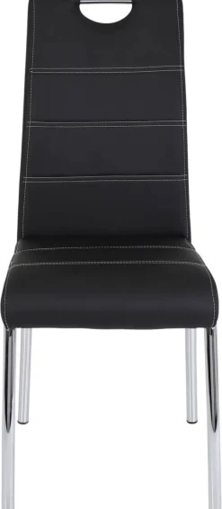 Stuhl Susi 2er Set schwarz Kunstleder B/H/T: ca. 44x98x61 cm