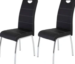 Stuhl Susi 2er Set schwarz Kunstleder B/H/T: ca. 44x98x61 cm