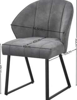 Stuhl Sven grau Microfaser B/H/T: ca. 56,5x80x60 cm