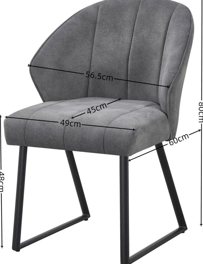 Stuhl Sven grau Microfaser B/H/T: ca. 56,5x80x60 cm
