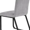 Stuhl TALEA 2er-Set hellgrau schwarz Webstoff Metall B/H/T: ca. 46x86x55 cm