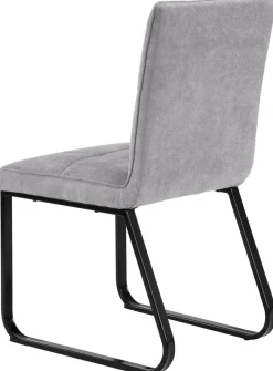Stuhl TALEA 2er-Set hellgrau schwarz Webstoff Metall B/H/T: ca. 46x86x55 cm