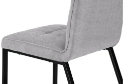 Stuhl TALEA 2er-Set hellgrau schwarz Webstoff Metall B/H/T: ca. 46x86x55 cm