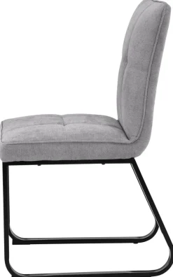 Stuhl TALEA 2er-Set hellgrau schwarz Webstoff Metall B/H/T: ca. 46x86x55 cm