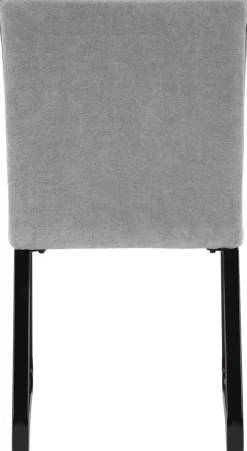 Stuhl TALEA 2er-Set hellgrau schwarz Webstoff Metall B/H/T: ca. 46x86x55 cm