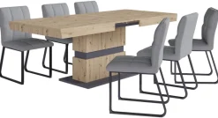 Stuhl TALEA 2er-Set hellgrau schwarz Webstoff Metall B/H/T: ca. 46x86x55 cm