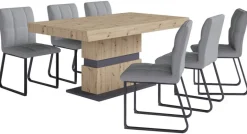 Stuhl TALEA 2er-Set hellgrau schwarz Webstoff Metall B/H/T: ca. 46x86x55 cm