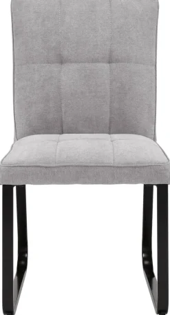 Stuhl TALEA 2er-Set hellgrau schwarz Webstoff Metall B/H/T: ca. 46x86x55 cm