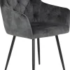 Stuhl Tina 2er Set anthrazit Vintage Samtoptik B/H/T: ca. 56x81x62 cm