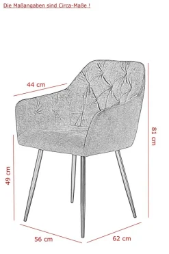 Stuhl Tina 2er Set anthrazit Vintage Samtoptik B/H/T: ca. 56x81x62 cm