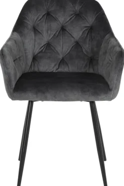 Stuhl Tina 2er Set anthrazit Vintage Samtoptik B/H/T: ca. 56x81x62 cm