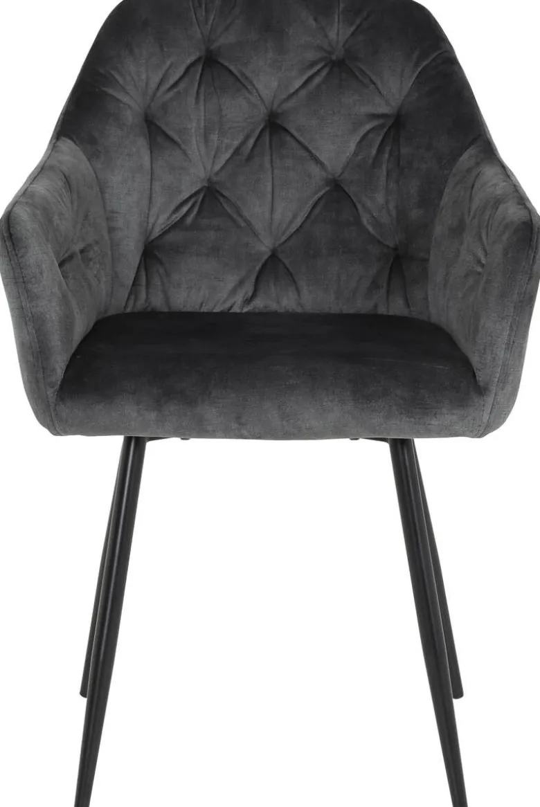 Stuhl Tina 2er Set anthrazit Vintage Samtoptik B/H/T: ca. 56x81x62 cm