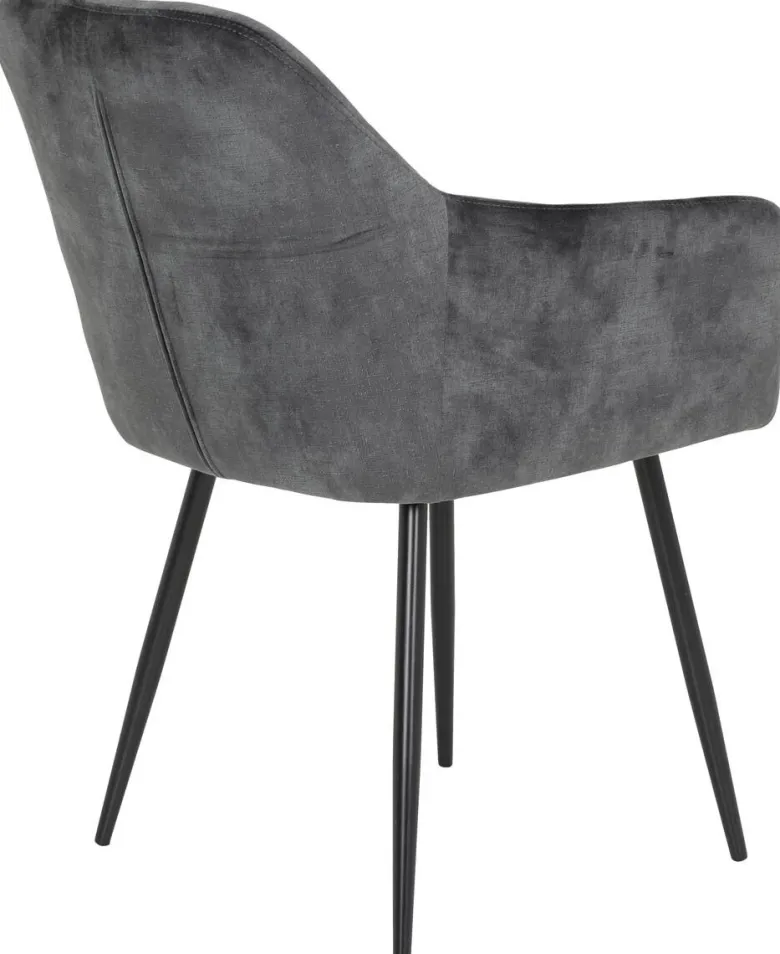 Stuhl Tina 2er Set anthrazit Vintage Samtoptik B/H/T: ca. 56x81x62 cm