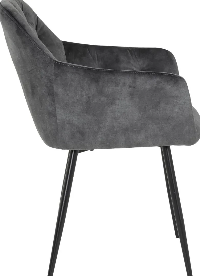 Stuhl Tina 2er Set anthrazit Vintage Samtoptik B/H/T: ca. 56x81x62 cm