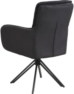 Stuhl TINO, 2er-Set schwarz Metall Microfaser B/H/T: ca. 62x94x70 cm