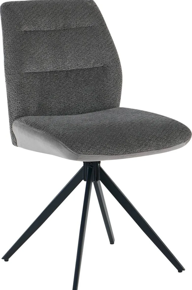 Stuhl Turin grau Webstoff Samtoptik B/H/T: ca. 48x87x50 cm