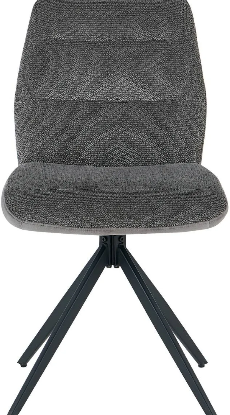 Stuhl Turin grau Webstoff Samtoptik B/H/T: ca. 48x87x50 cm