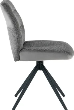 Stuhl Turin grau Webstoff Samtoptik B/H/T: ca. 48x87x50 cm