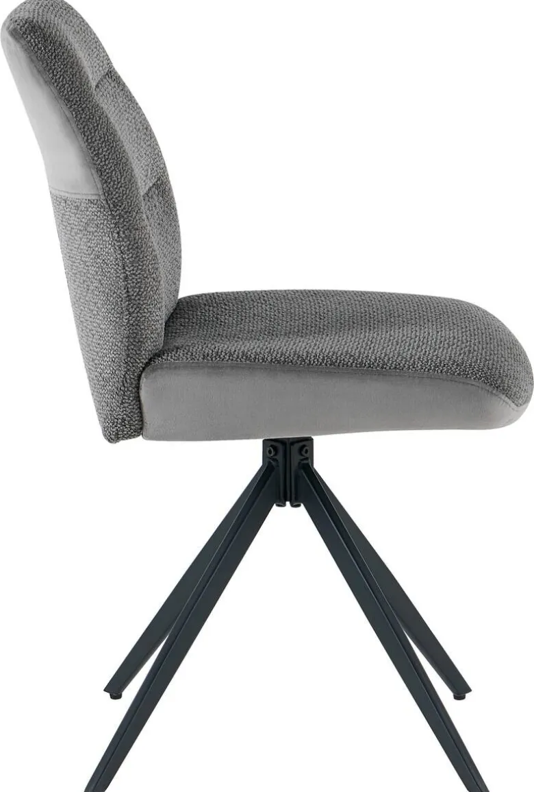 Stuhl Turin grau Webstoff Samtoptik B/H/T: ca. 48x87x50 cm