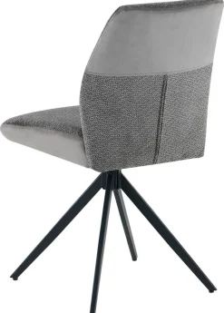 Stuhl Turin grau Webstoff Samtoptik B/H/T: ca. 48x87x50 cm