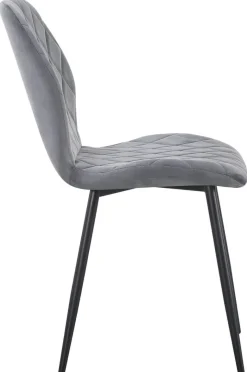 Stuhl Zoe grau Samtoptik B/H/T: ca. 45x85x58 cm