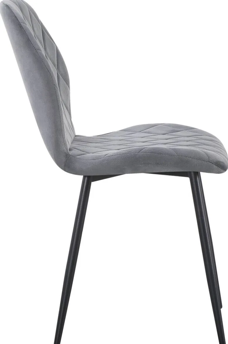 Stuhl Zoe grau Samtoptik B/H/T: ca. 45x85x58 cm