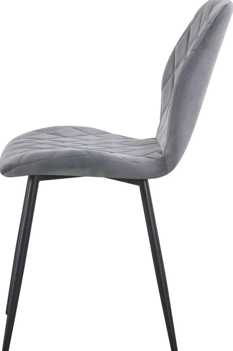 Stuhl Zoe grau Samtoptik B/H/T: ca. 45x85x58 cm