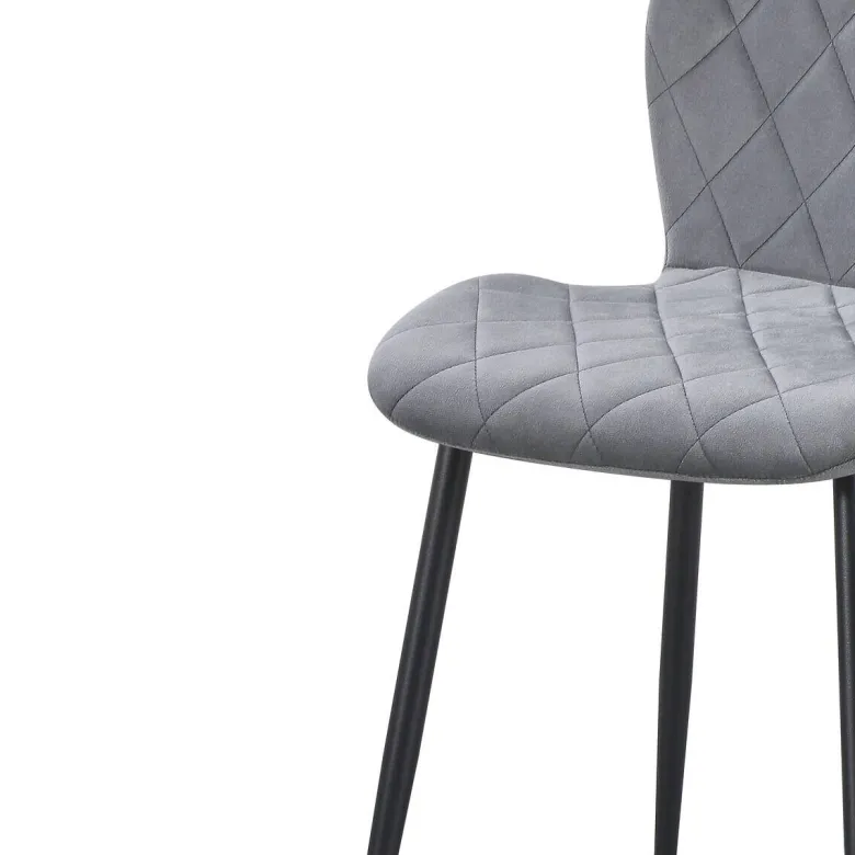 Stuhl Zoe grau Samtoptik B/H/T: ca. 45x85x58 cm