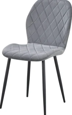 Stuhl Zoe grau Samtoptik B/H/T: ca. 45x85x58 cm