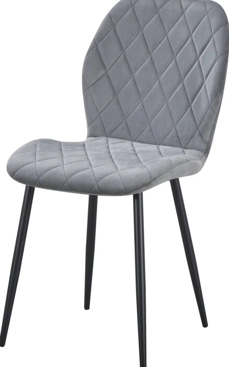 Stuhl Zoe grau Samtoptik B/H/T: ca. 45x85x58 cm