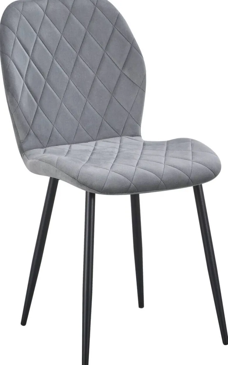 Stuhl Zoe grau Samtoptik B/H/T: ca. 45x85x58 cm