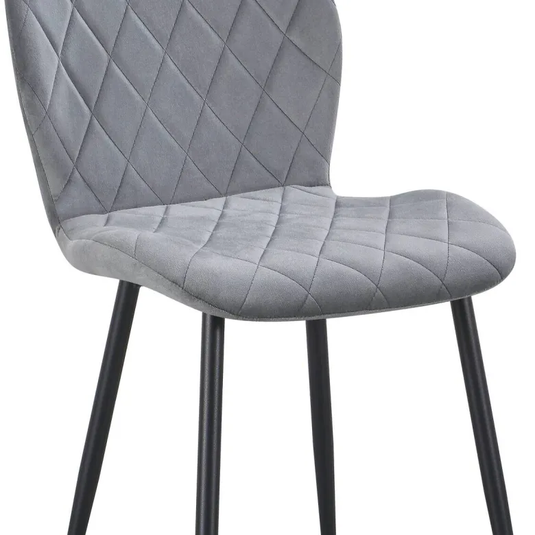 Stuhl Zoe grau Samtoptik B/H/T: ca. 45x85x58 cm