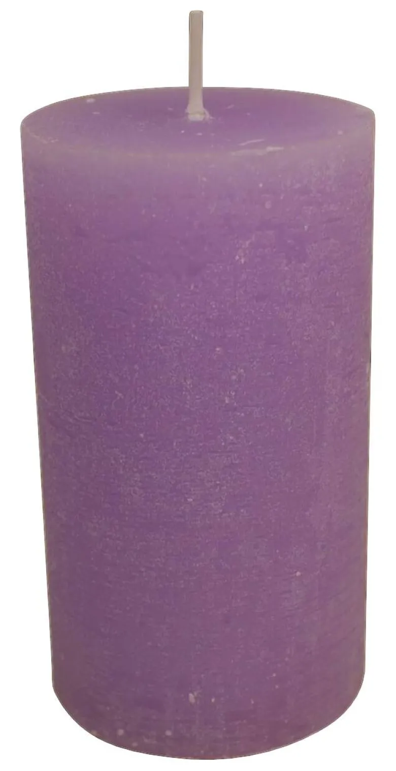 Stumpenkerze lila H/D: ca. 12x6,8 cm