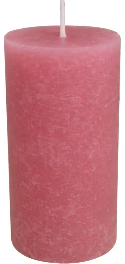 Stumpenkerze rosé H/D: ca. 12x6,8 cm