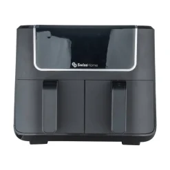 SWISS HOME Doppel-Heißluftfritteuse SH-6931 schwarz Kunststoff B/H/L: ca. 24x28x32 cm ca. 3 l