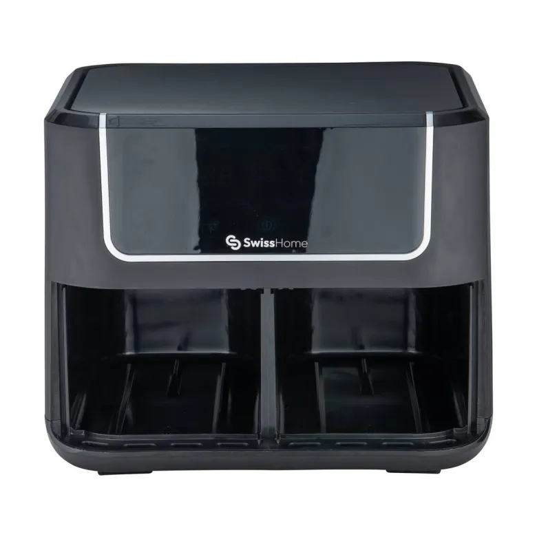 SWISS HOME Doppel-Heißluftfritteuse SH-6931 schwarz Kunststoff B/H/L: ca. 24x28x32 cm ca. 3 l