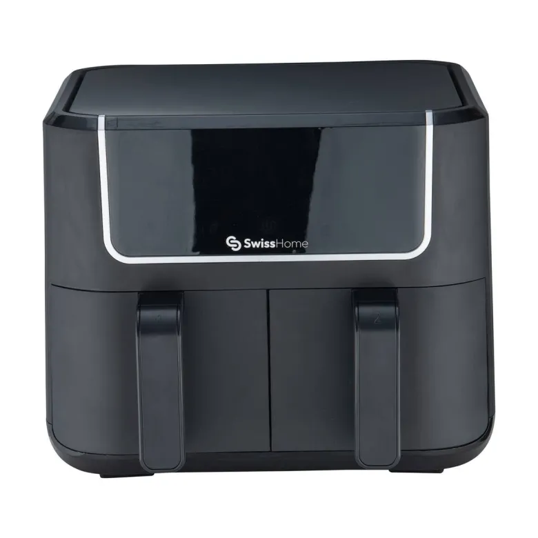 SWISS HOME Doppel-Heißluftfritteuse SH-6931 schwarz Kunststoff B/H/L: ca. 24x28x32 cm ca. 3 l