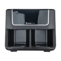 SWISS HOME Doppel-Heißluftfritteuse SH-6931 schwarz Kunststoff B/H/L: ca. 24x28x32 cm ca. 3 l