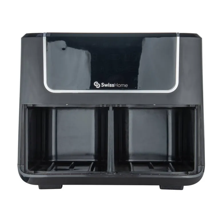 SWISS HOME Doppel-Heißluftfritteuse SH-6931 schwarz Kunststoff B/H/L: ca. 24x28x32 cm ca. 3 l