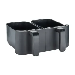SWISS HOME Doppel-Heißluftfritteuse SH-6931 schwarz Kunststoff B/H/L: ca. 24x28x32 cm ca. 3 l