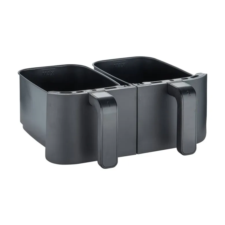 SWISS HOME Doppel-Heißluftfritteuse SH-6931 schwarz Kunststoff B/H/L: ca. 24x28x32 cm ca. 3 l