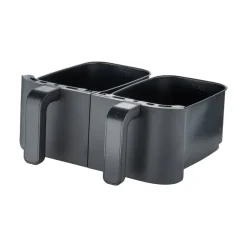 SWISS HOME Doppel-Heißluftfritteuse SH-6931 schwarz Kunststoff B/H/L: ca. 24x28x32 cm ca. 3 l