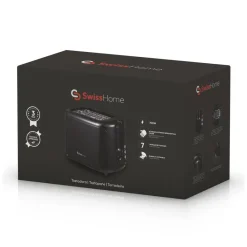 SWISS HOME Toastautomat SH-6912 schwarz Kunststoff B/H/L: ca. 15x19x27 cm