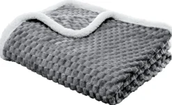 Tagesdecke Wabe Flanell anthrazit Polyester B/L: ca. 200x230 cm