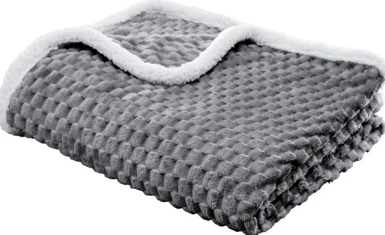 Tagesdecke Wabe Flanell anthrazit Polyester B/L: ca. 200x230 cm