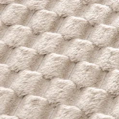 Tagesdecke Wabe Flanell beige Polyester B/L: ca. 200x230 cm