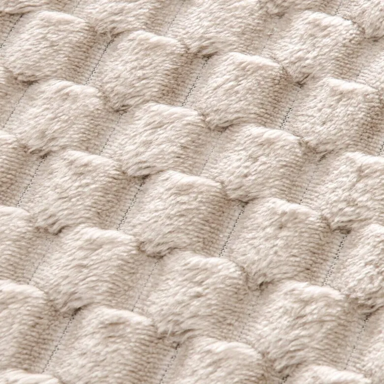 Tagesdecke Wabe Flanell beige Polyester B/L: ca. 200x230 cm