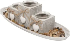 Teelichthalterset natur Holz
