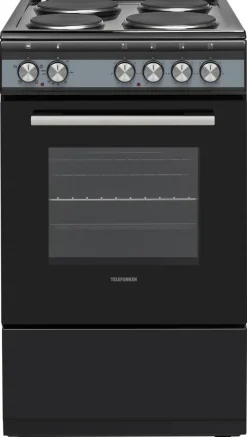 TELEFUNKEN Standherd 50cm mit Massekochfeld TF-FS-5060-H4 schwarz B/H/T: ca. 50x85x60 cm